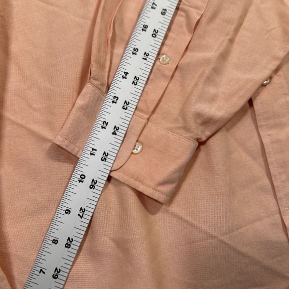 Ralph Lauren Yarmouth Long Sleeve Button Shirt Orange Flesh Pony 17/34-35 Office - Picture 5 of 6